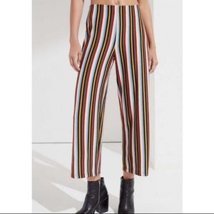 Urban Outfitters wide leg cropped striped pants size medium rainbow
